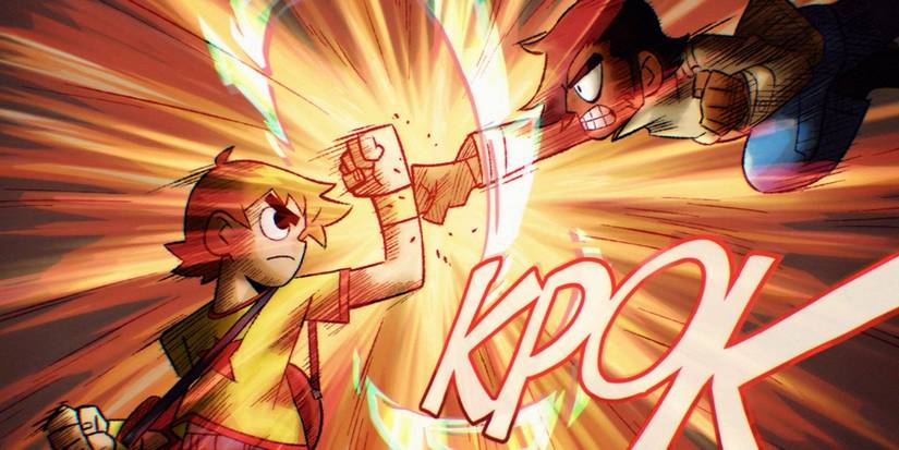 Fight scene in Scott Pilgrim Takes Off.