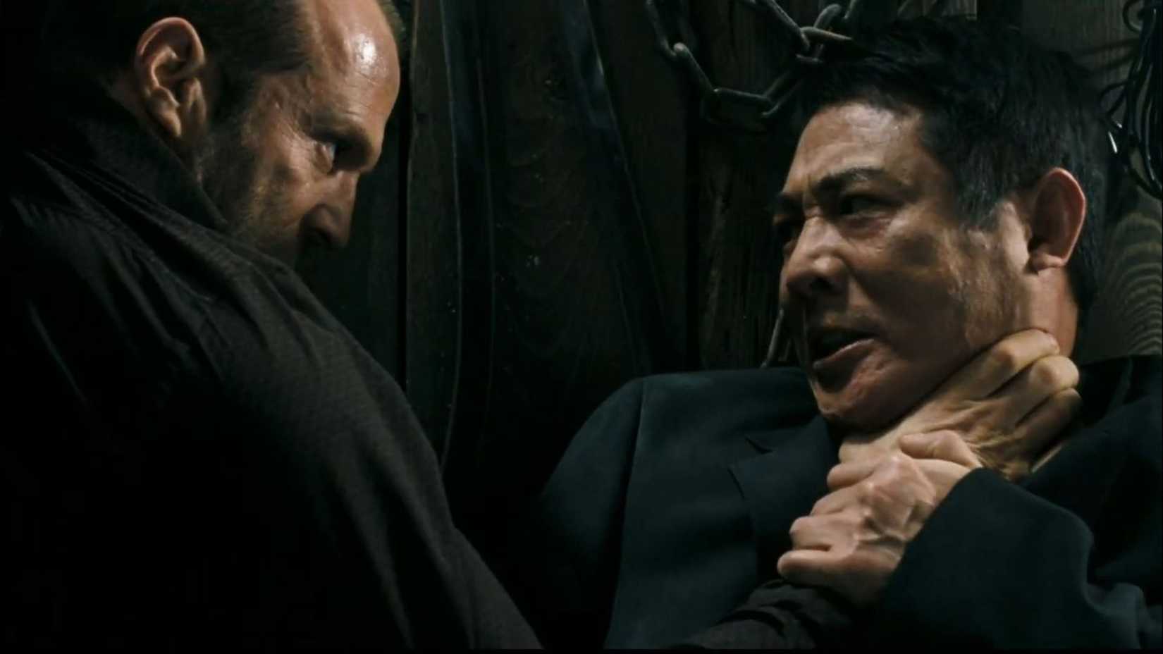 Jason Statham chocking Jet Li in War (2007)