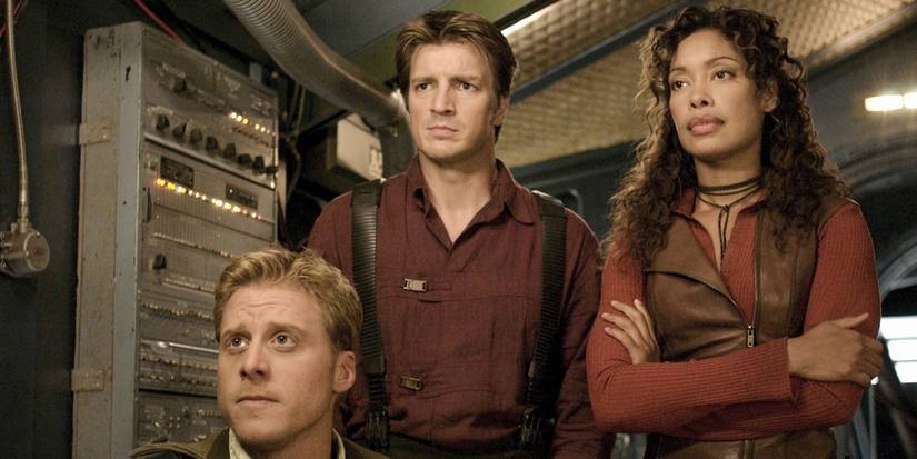 Alan Tudyk, Nathan Fillion, and Gina Torres in 'Serenity'
