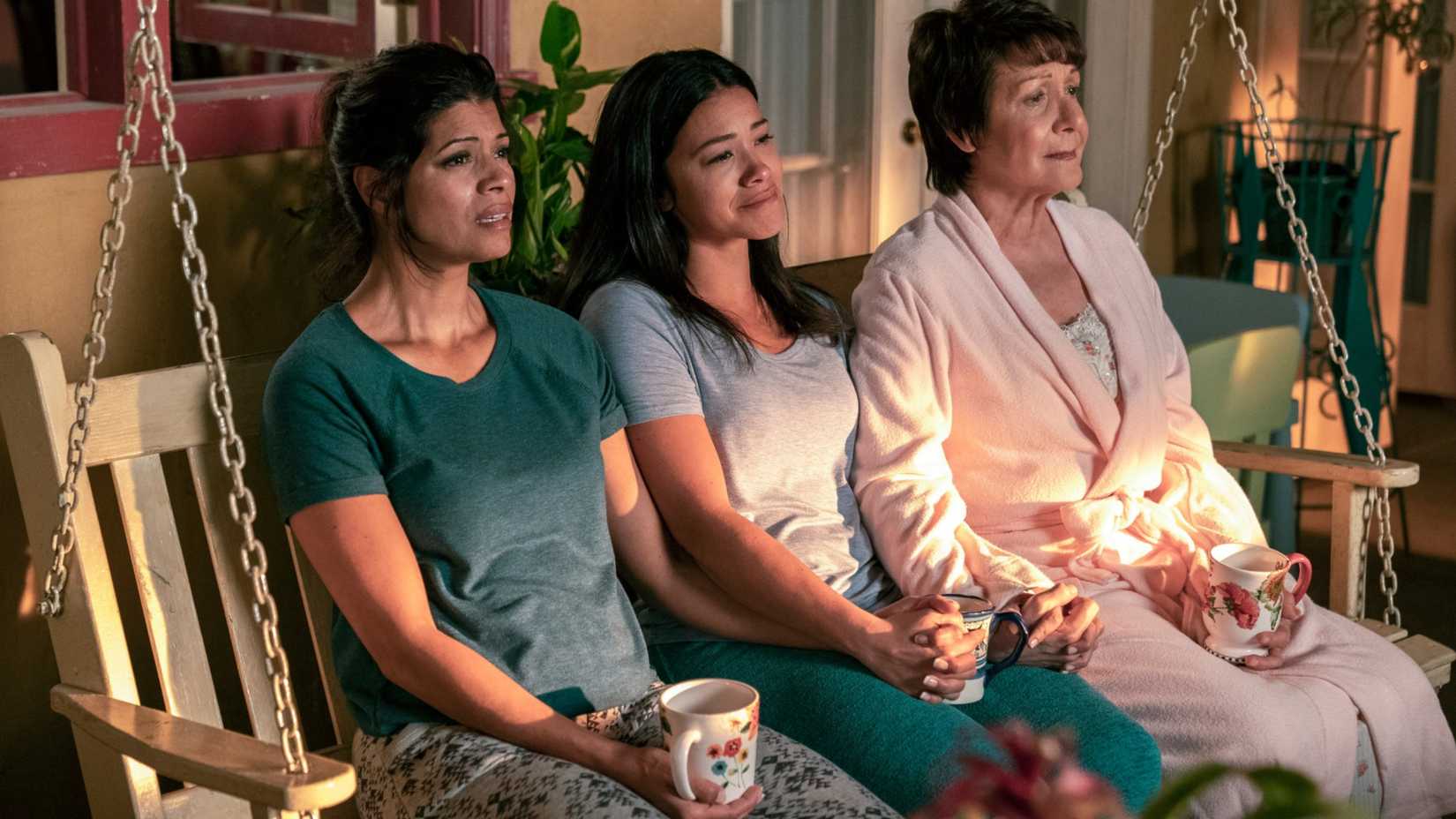 Andrea Navedo, Gina Rodriguez, and Ivonne Coll in Jane the Virgin