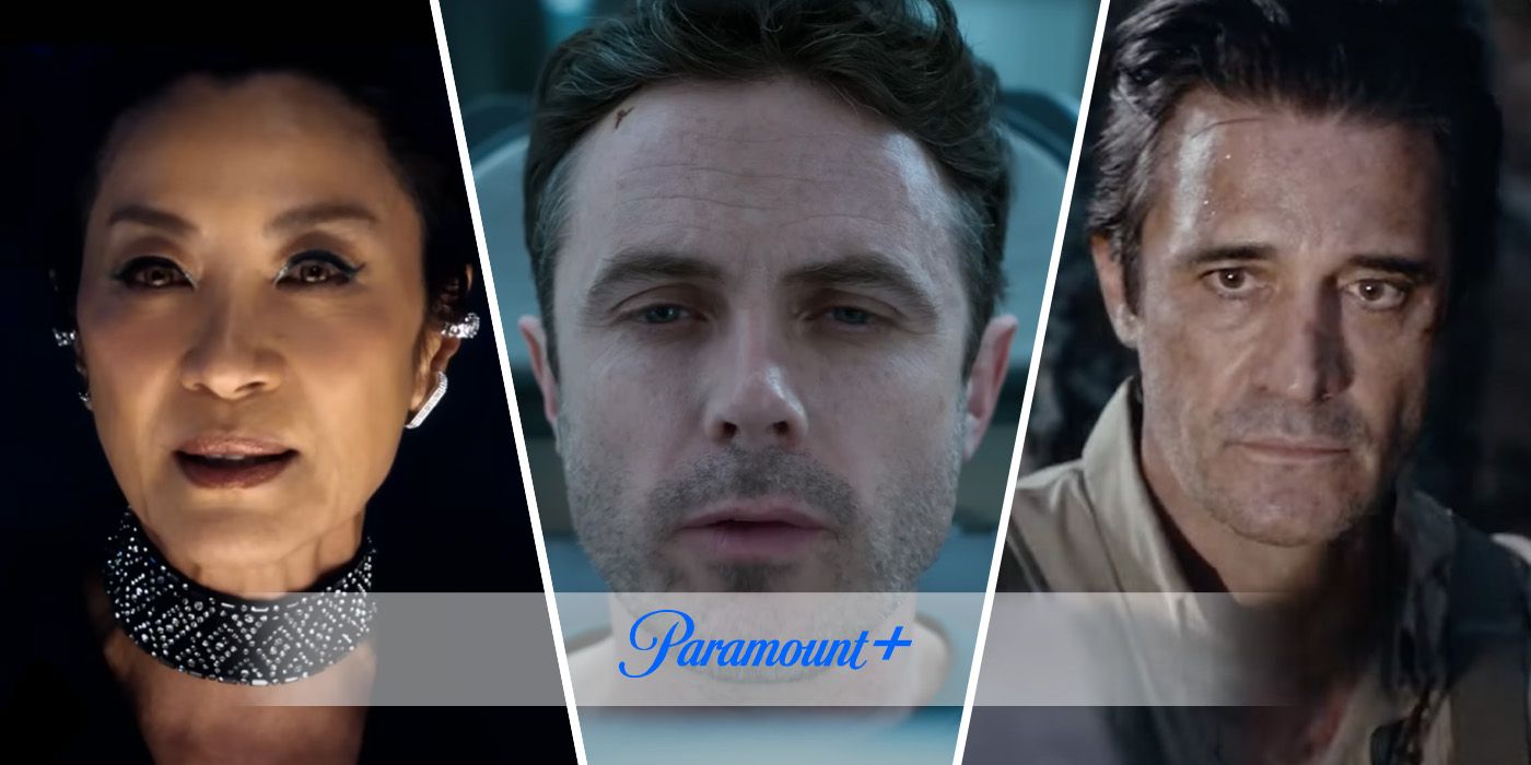 An edited image of three movies with the Paramount+ logo