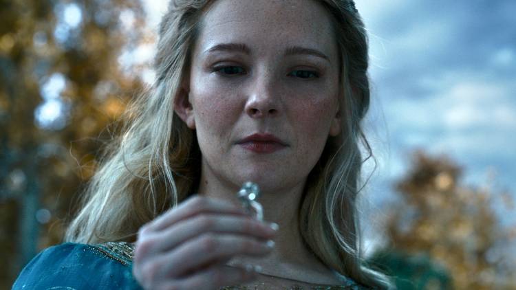 Morfydd Clark as Galadriel in The Rings of Power