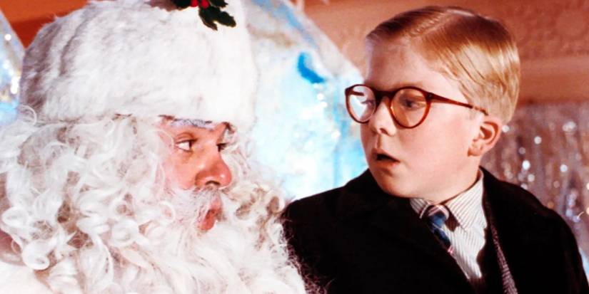 Ralphie and Santa in 'A Christmas Story'