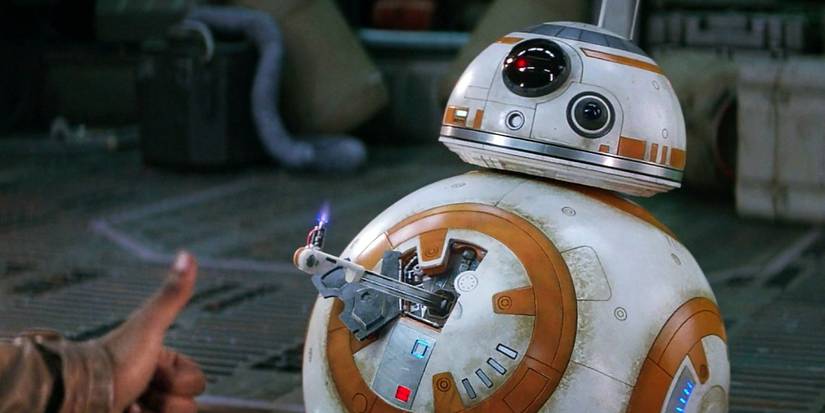BB-8 gives a thumbs up with a lighter in 'The Force Awakens' 