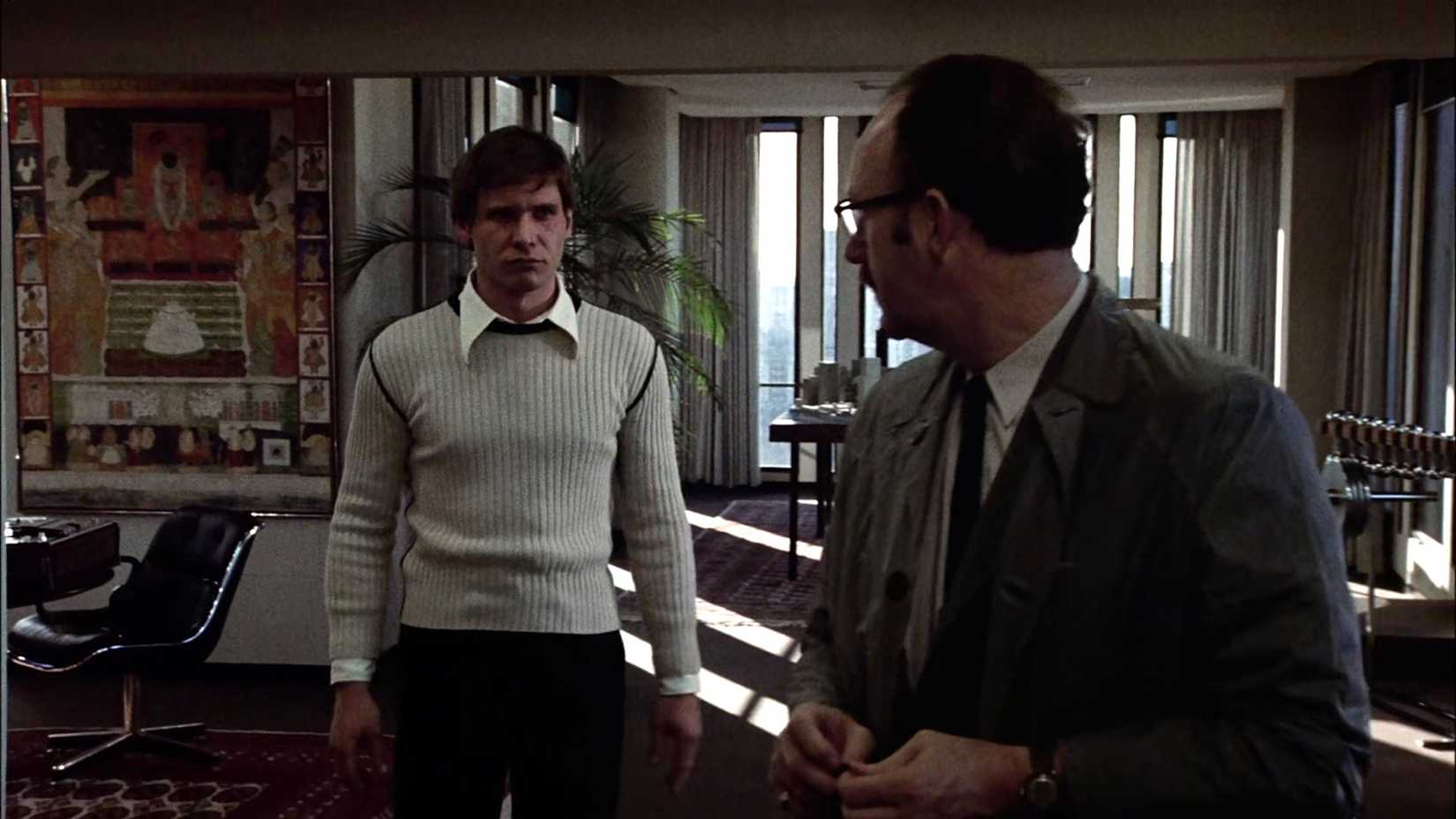 Gene Hackman as Harry R. Caul and Harrison Ford as Martin Stett