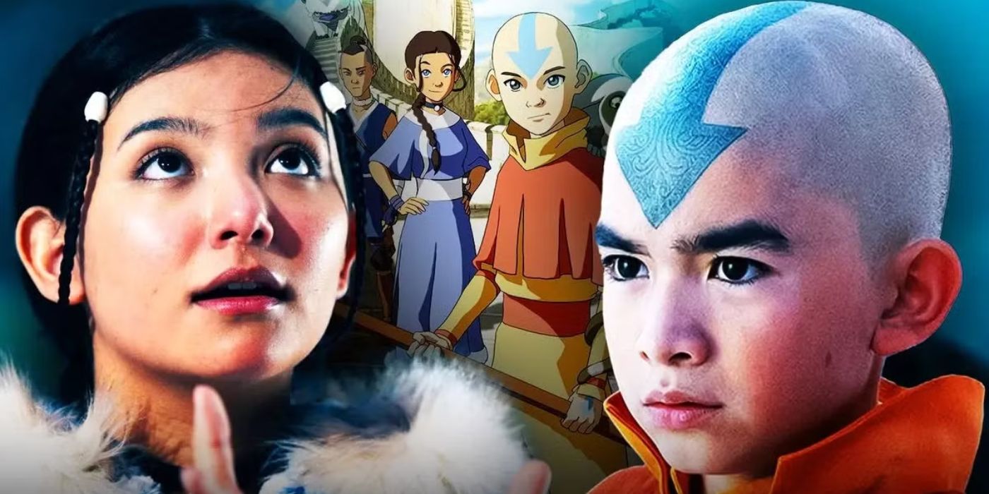 Animated and live-action versions of Avatar The Last Airbender with Ang and Korra