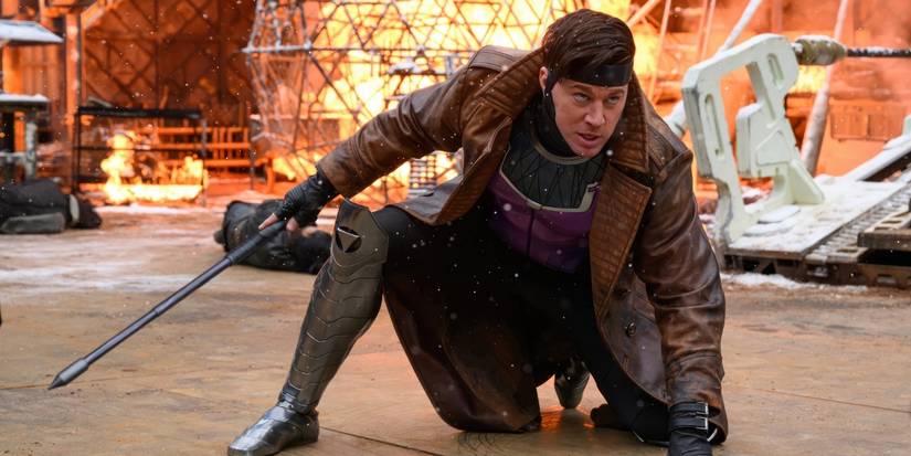 Channing Tatum as Gambit in the MCU fighting someone off-screen