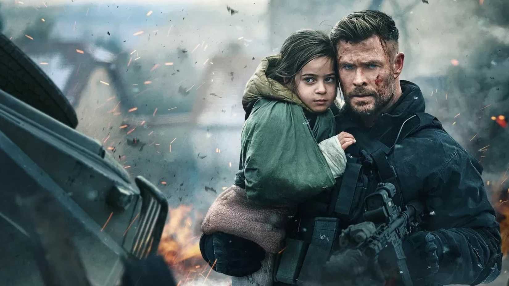 Chris Hemsworth rescues a girl in Extraction 2