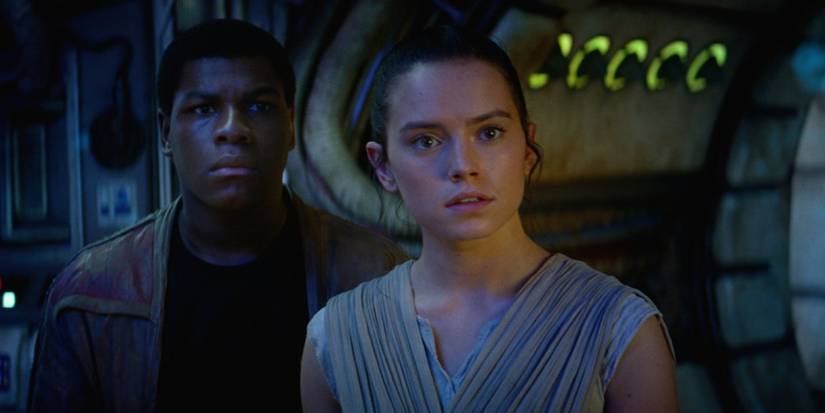 daisy ridley and john boyega in the force awakens