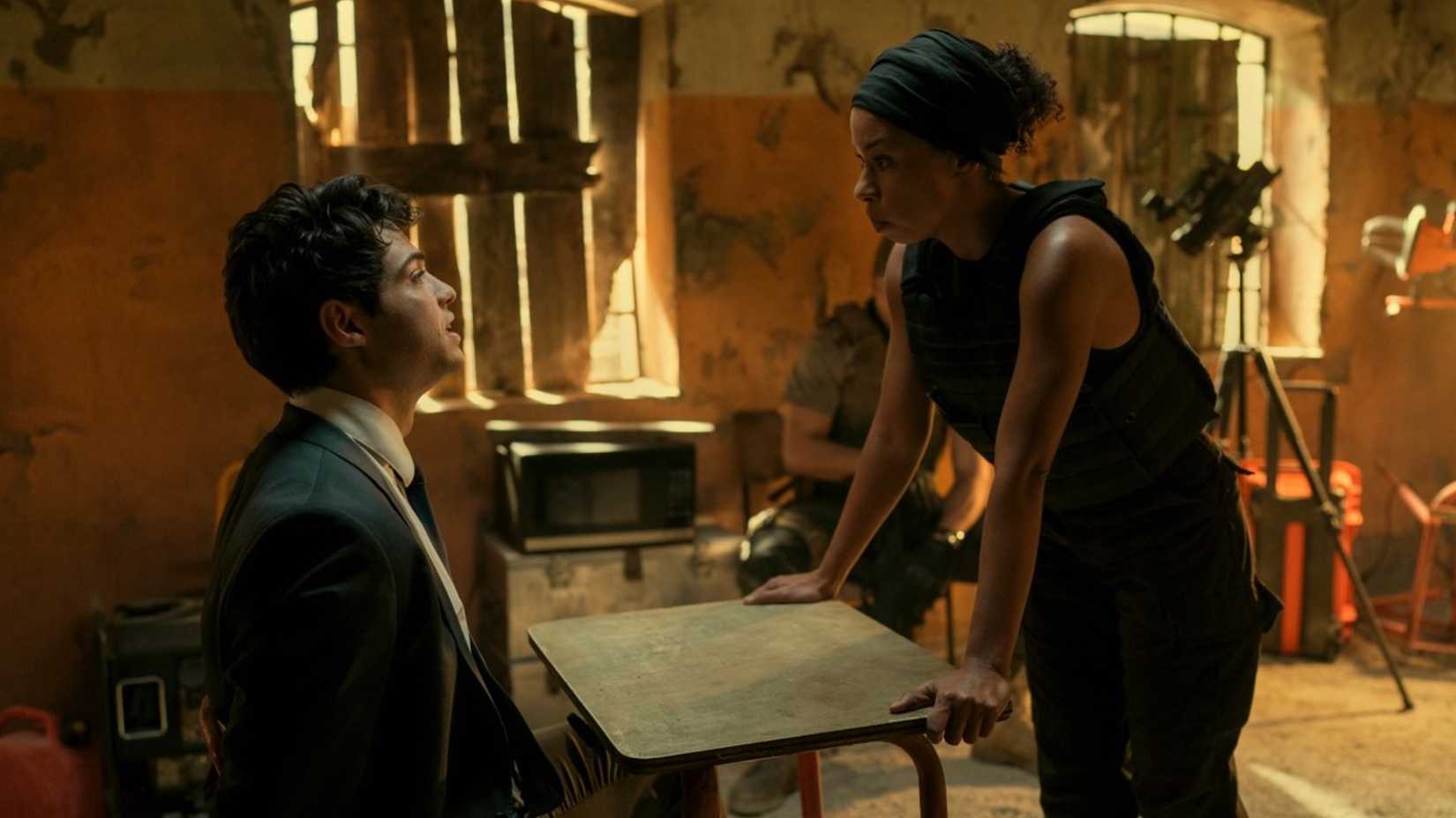 Noah Centineo and Angel Parker as Owen and Dawn in The Recruit