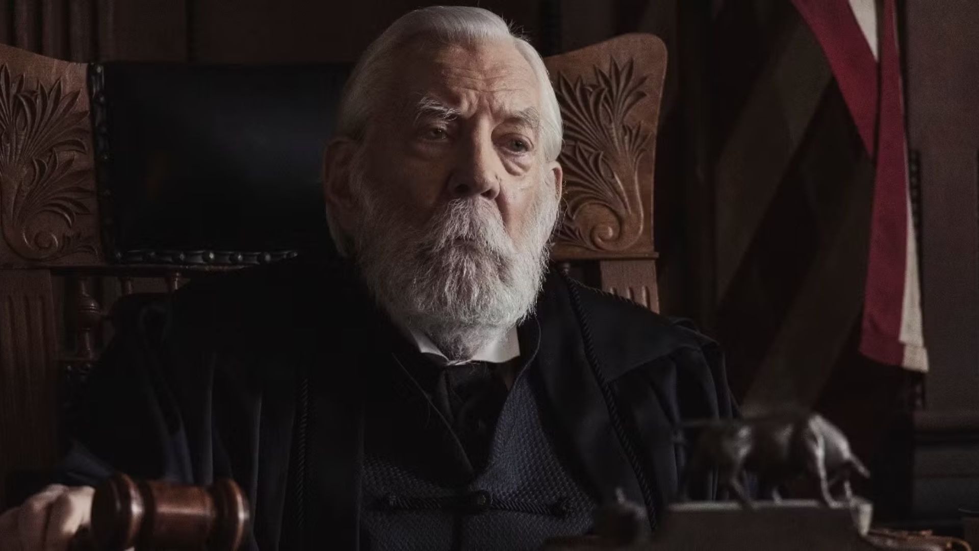 Donald Sutherland plays Judge Parker in Lawmen: Bass Reeves