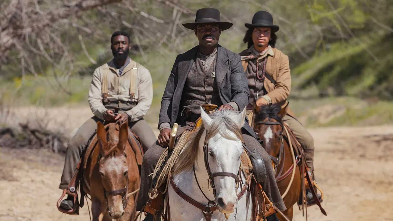Bass Reeves rides with two other men in Lawmen: Bass Reeves