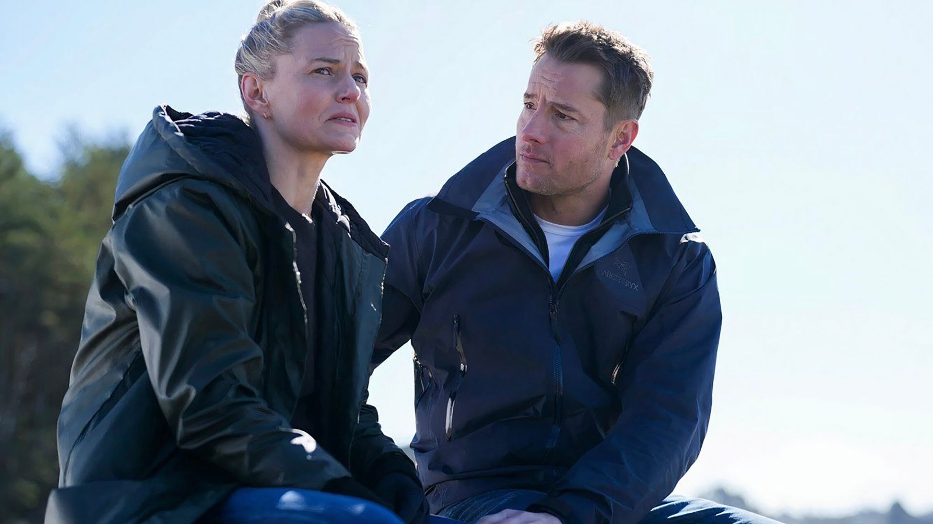 Colter comforting Lizzy outside in Tracker