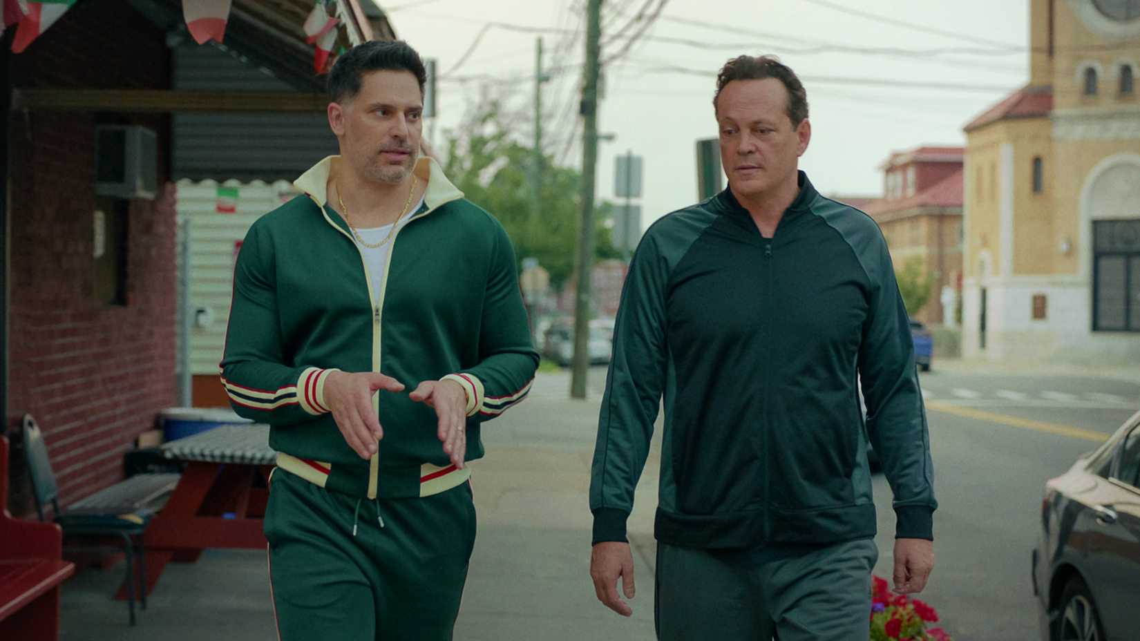 Vince Vaughn, Drea de Matteo, and Joe Manganiello in Nonnas