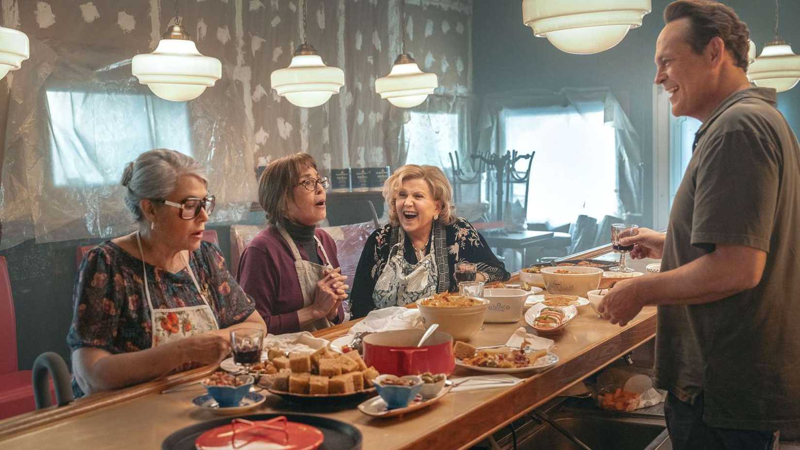 Joe serves the Nonnas food in Nonnas