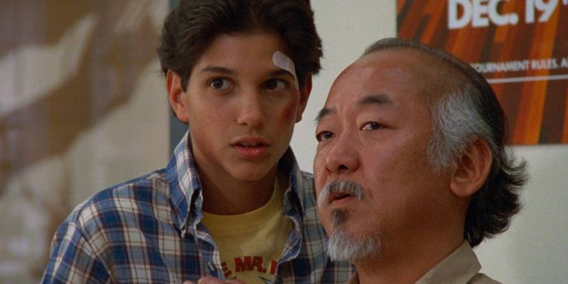 Ralph Macchio & Pat Morita in The Karate Kid