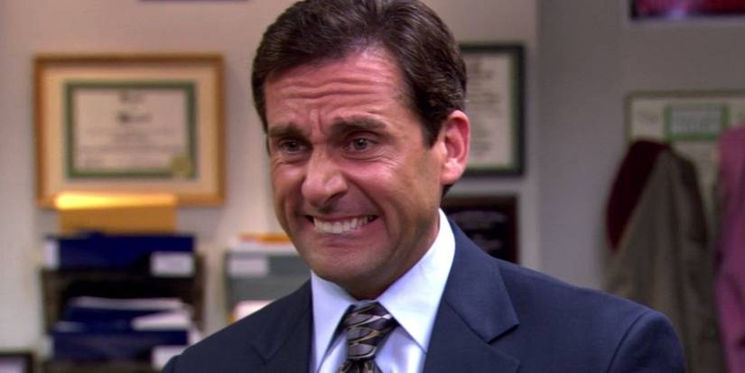 Steve Carell wincing in The Office