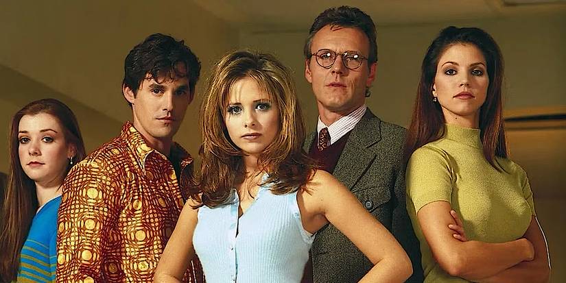 Charisma Carpenter and the Buffy the Vampire Slayer Cast