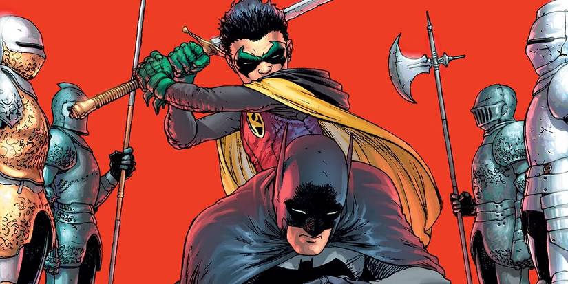 Batman and Damian Wayne as Robin from Grant Morrison's run of comics, which serve as the inspiration for The Brave and the Bold movie