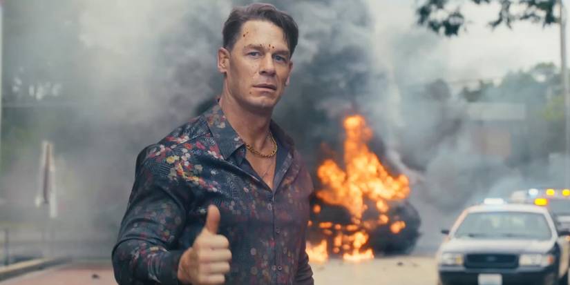John Cena in Peacemaker Season 2 giving a thumbs up