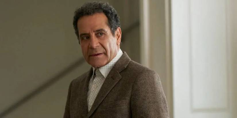 Monk wears a gray suit in Monk