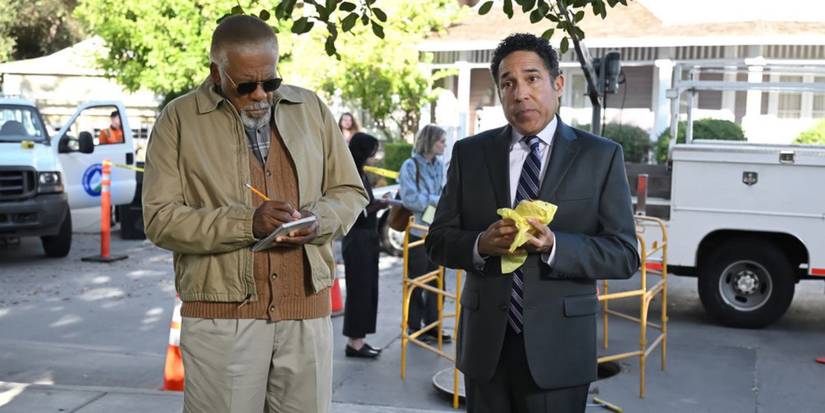 Oscar Nunez reprising his role as Oscar Martinez from The Office, alongside Duane Shepard Sr. as Barry in The Paper
