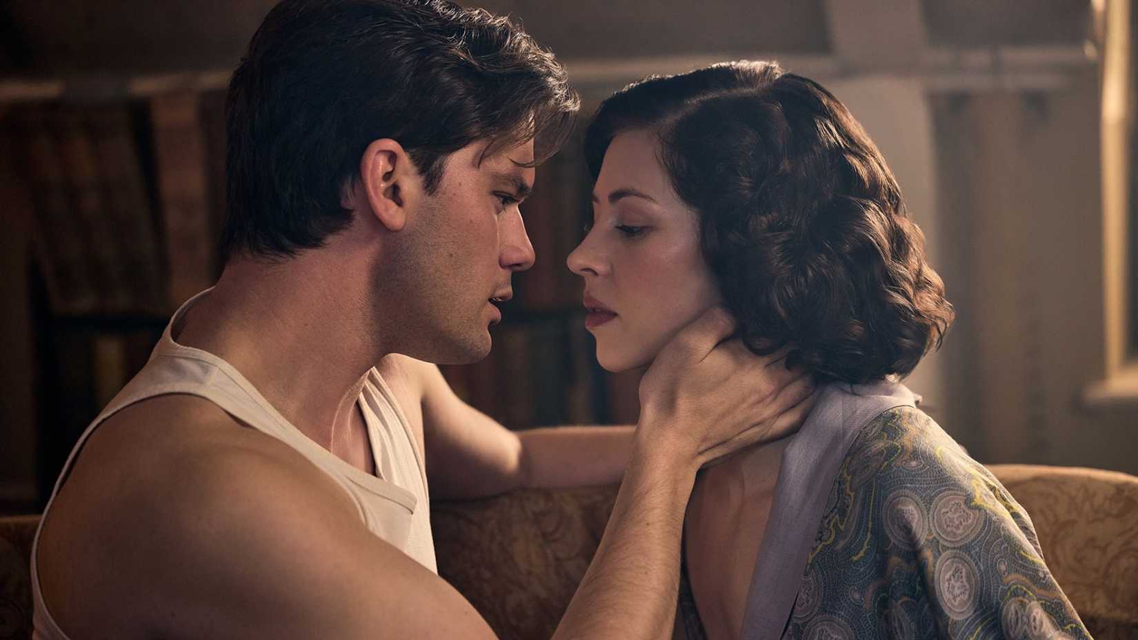 A man and woman look at each other in Outlander: Blood of My Blood