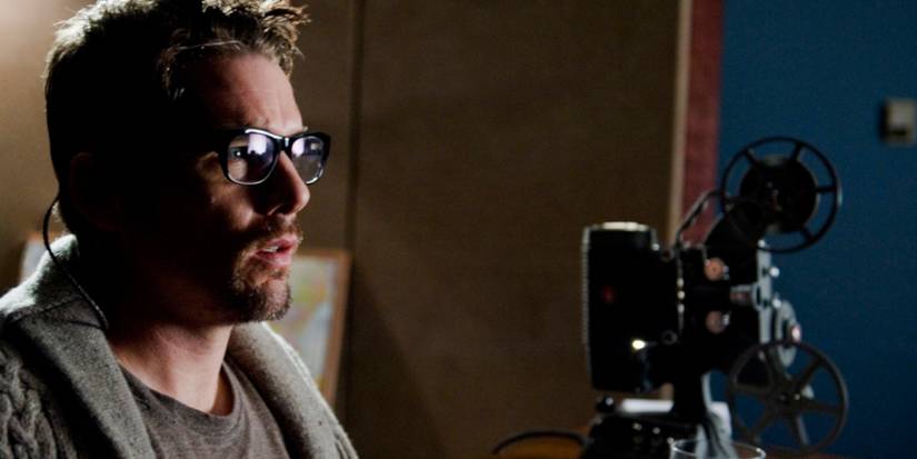 Ethan Hawke watching a home movie in Sinister