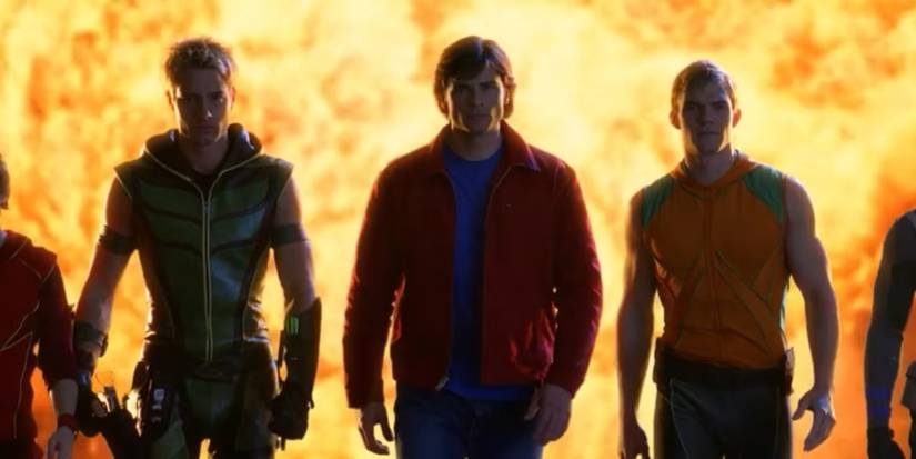 Aquaman, Green Arrow and Clark Kent from Smallville