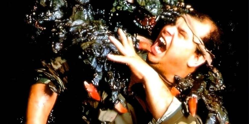 Solider attacked by the 'Outsider' in 1994's 'Watchers 3'