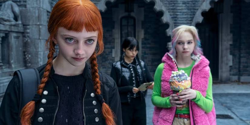 Agnes, Enid and Wednesday in Wednesday Season 2