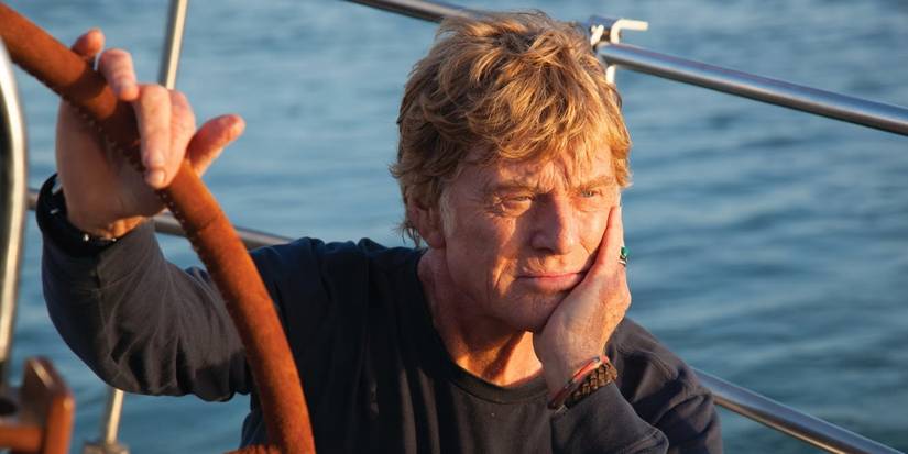 Our Man (Robert Redford) at the helm in All is Lost (2013)