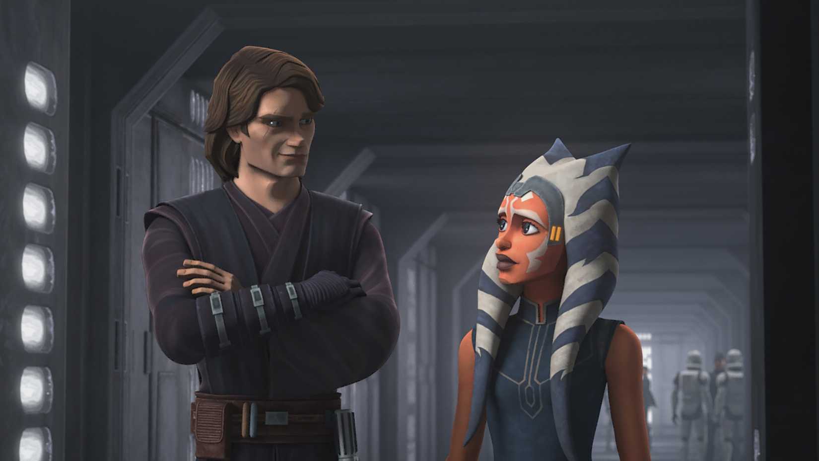 Anakin and Ahsoka in Star Wars The Clone Wars