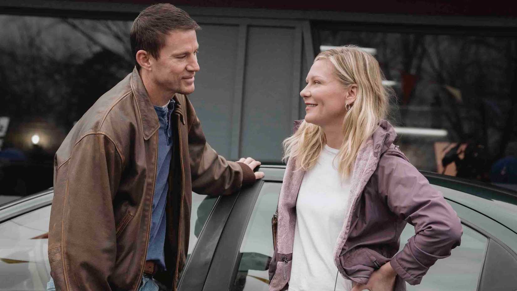 Channing Tatum's Jeffrey Manchester and Kirsten Dunst's Leigh Wainscott in Roofman
