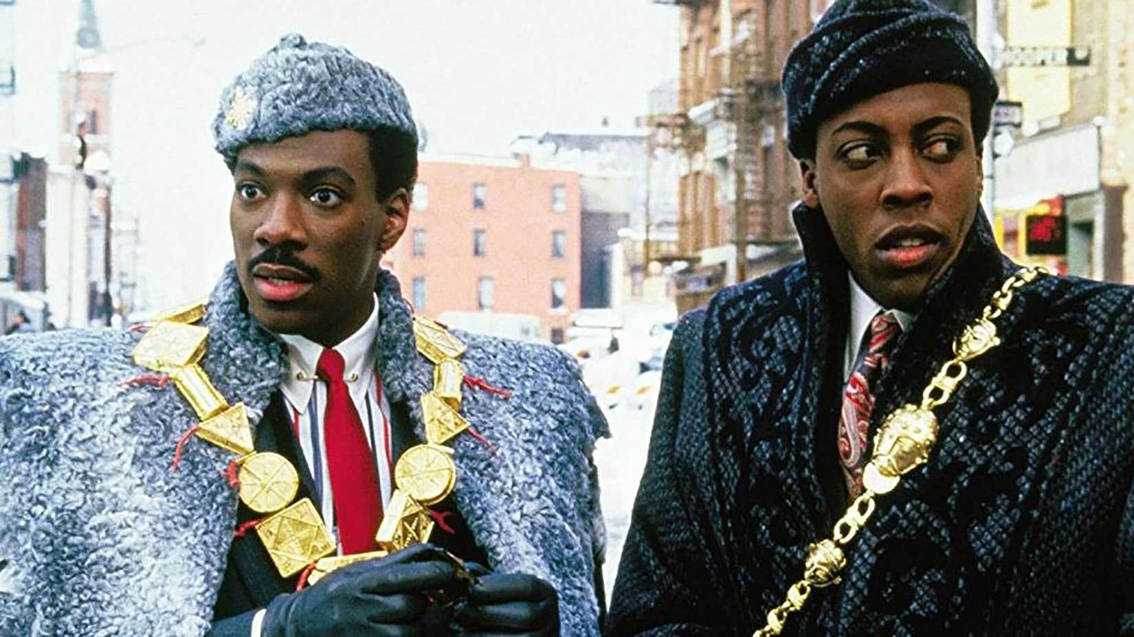 Prince Akeem and Semmi dressed regally while in New York in Coming to America.