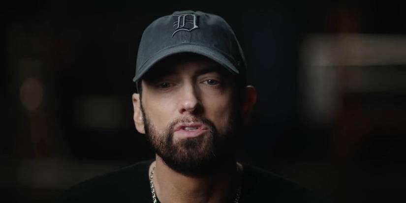 Eminem in a talking head for his documentary, Stans