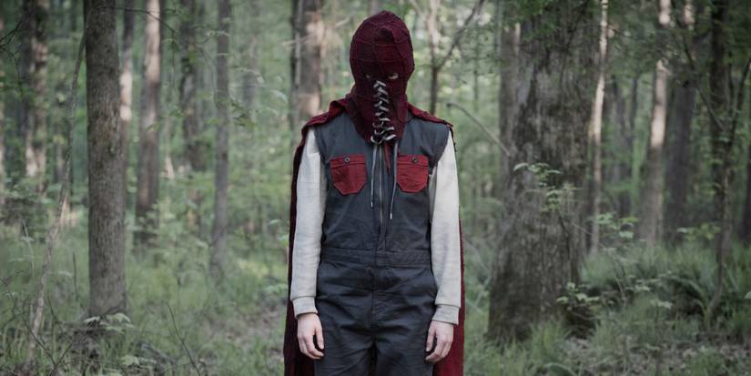 Jackson A. Dunn as Brandon Breyer under a mask in 2019's Brightburn