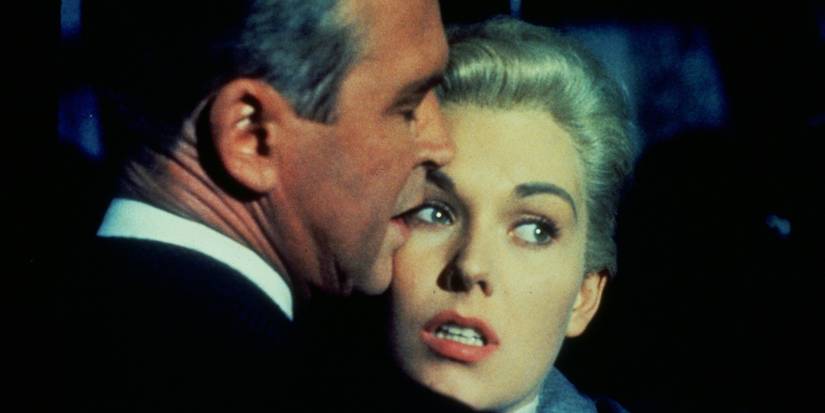 James stewart holds Kim novak in vertigo