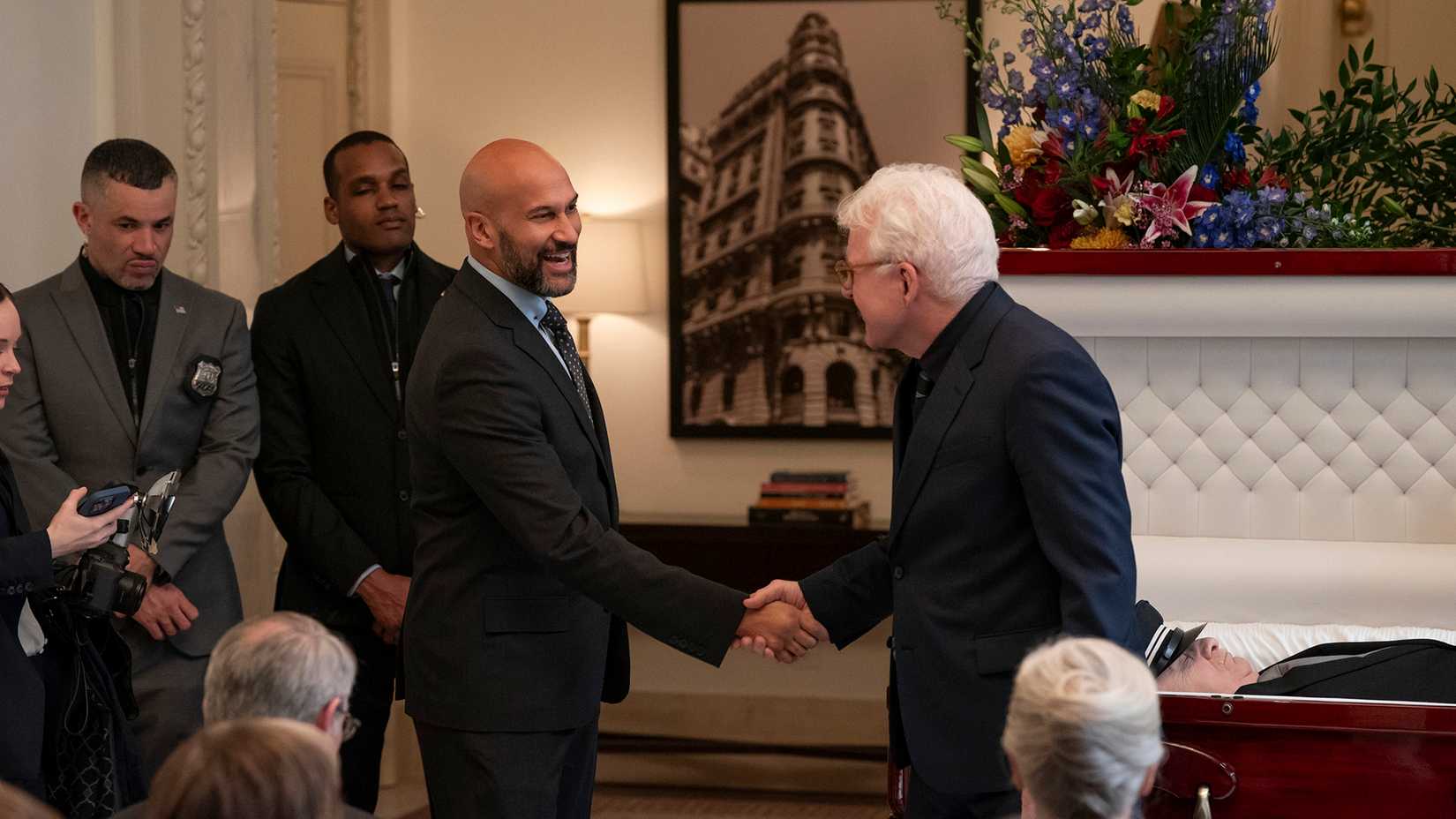 The Mayor shaking Charles' hand in Only Murders in the Building.