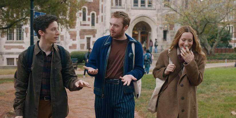 Andrew Barth Feldman, Leslie Mann, and Cooper Hoffman in Poetic License