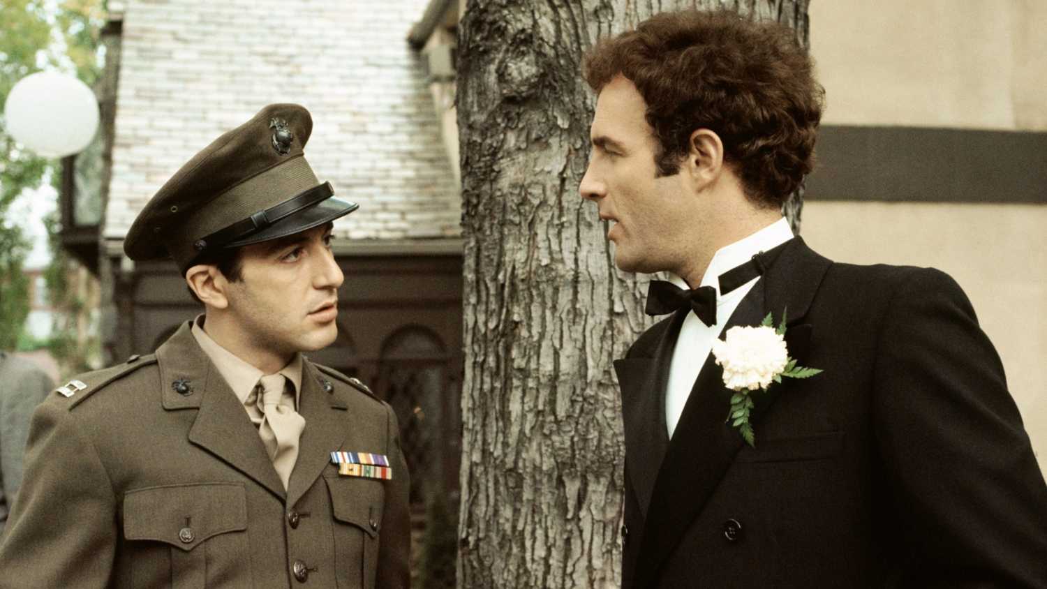 A young Michael with his brother Sonnie in The Godfather