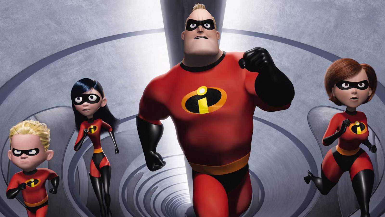 Mr. Incredible, Elastigirl, Violet Parr and Dash Parr in The Incredibles