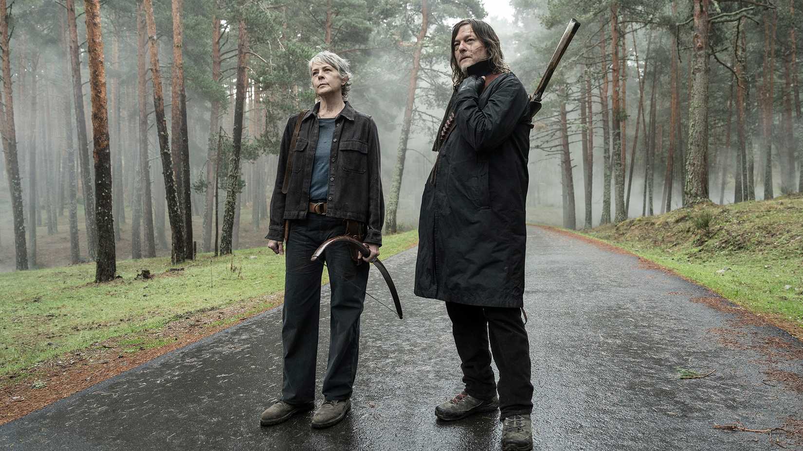 Carol and Daryl standing in the street in The Walking Dead: Daryl Dixon.