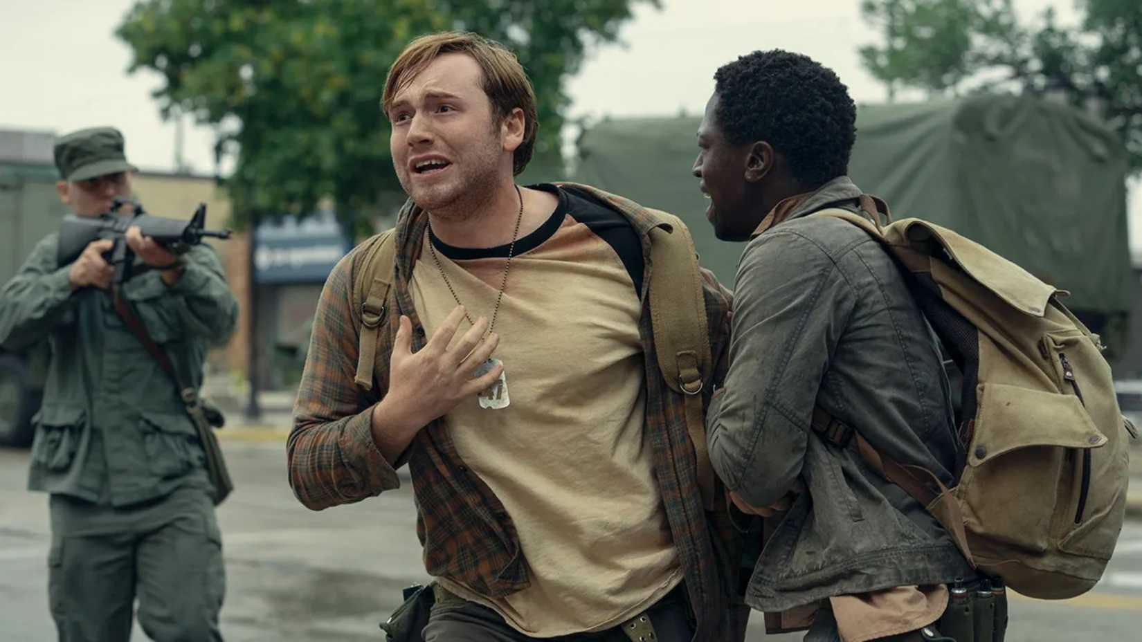 A still from the dystopian thriller The Long Walk