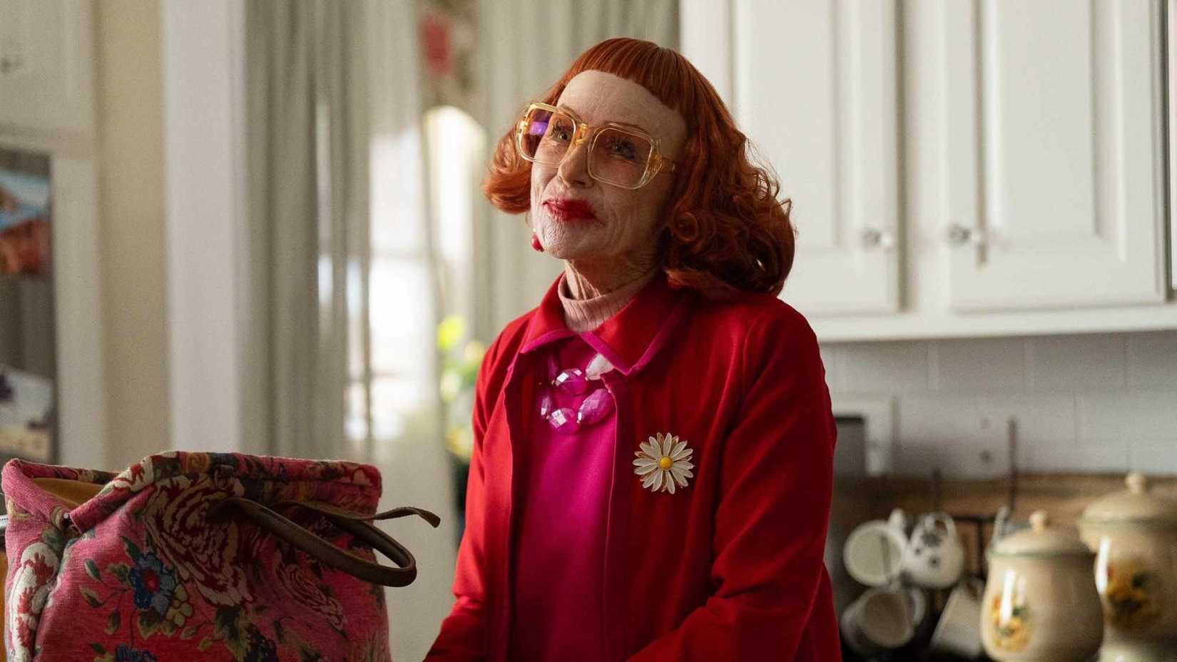 Amy Madigan as Gladys with her bag in a house in Weapons