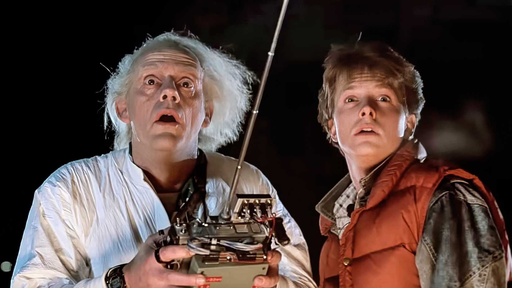 Christopher Lloyd and Michael J. Fox in Back to the Future