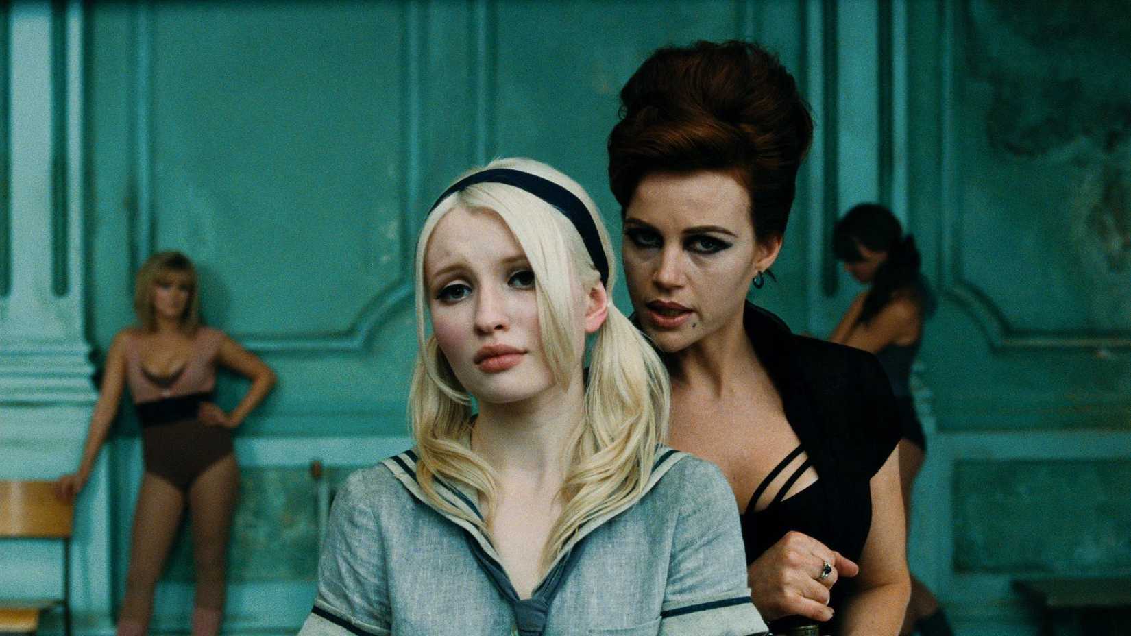 Carla Gugino and Emily Browning in Sucker Punch
