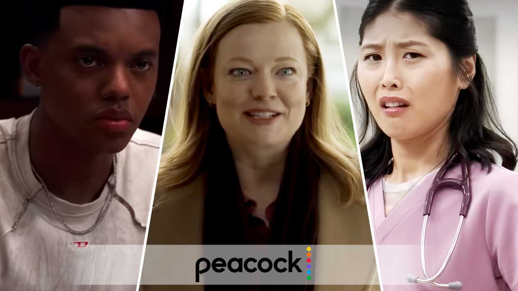 a custom image of Bel-Air starring Jabari Banks, All Her Fault starring Sarah Snook, St. Denis Medical starring Kahyun Kim