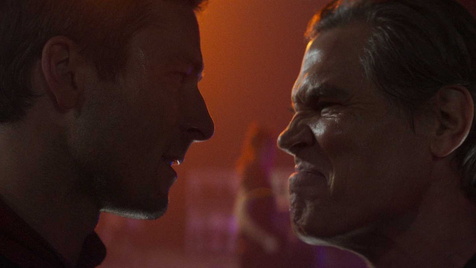 Glen Powell and Josh Brolin in 2025's The Running Man