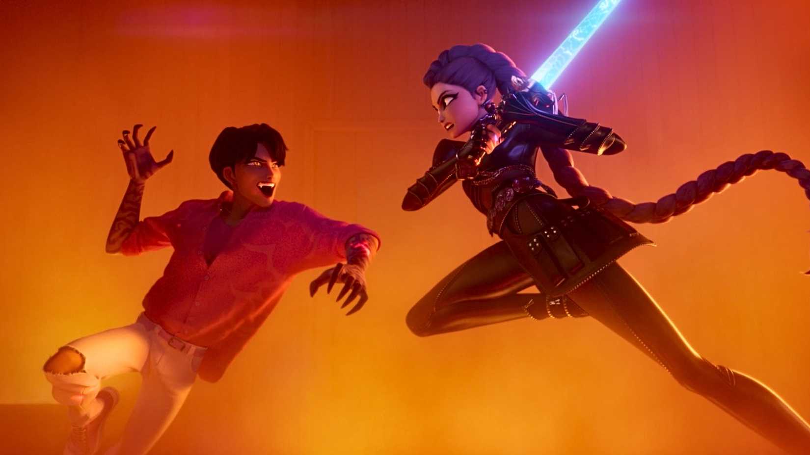 Kpop Demon Hunters fight scene